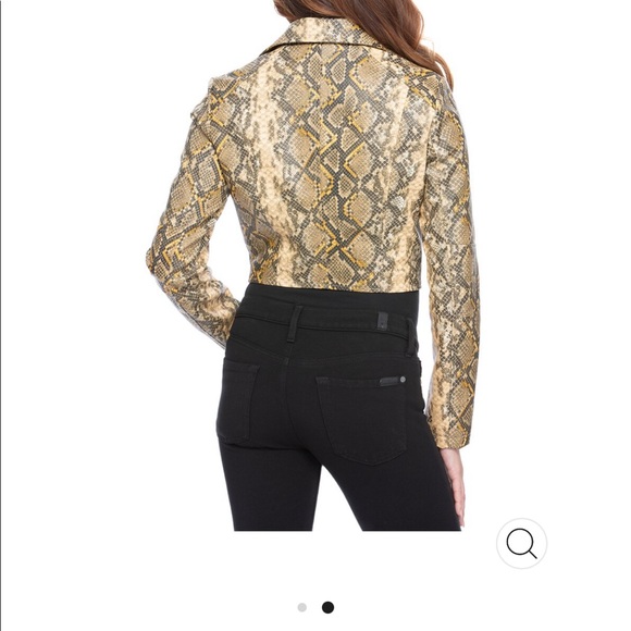 💥NWT💥 Coalition LA Snake Eyes Crop Vegan Moto Jacket Sz. L - Picture 3 of 14